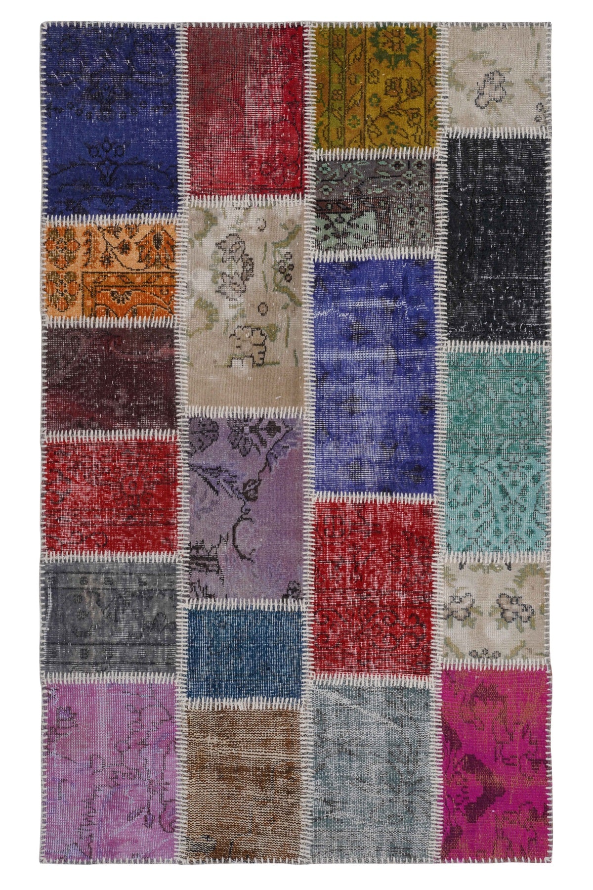 Naar Halı Patchwork El Yapımı Dekoratif Halı — üstten görünüm