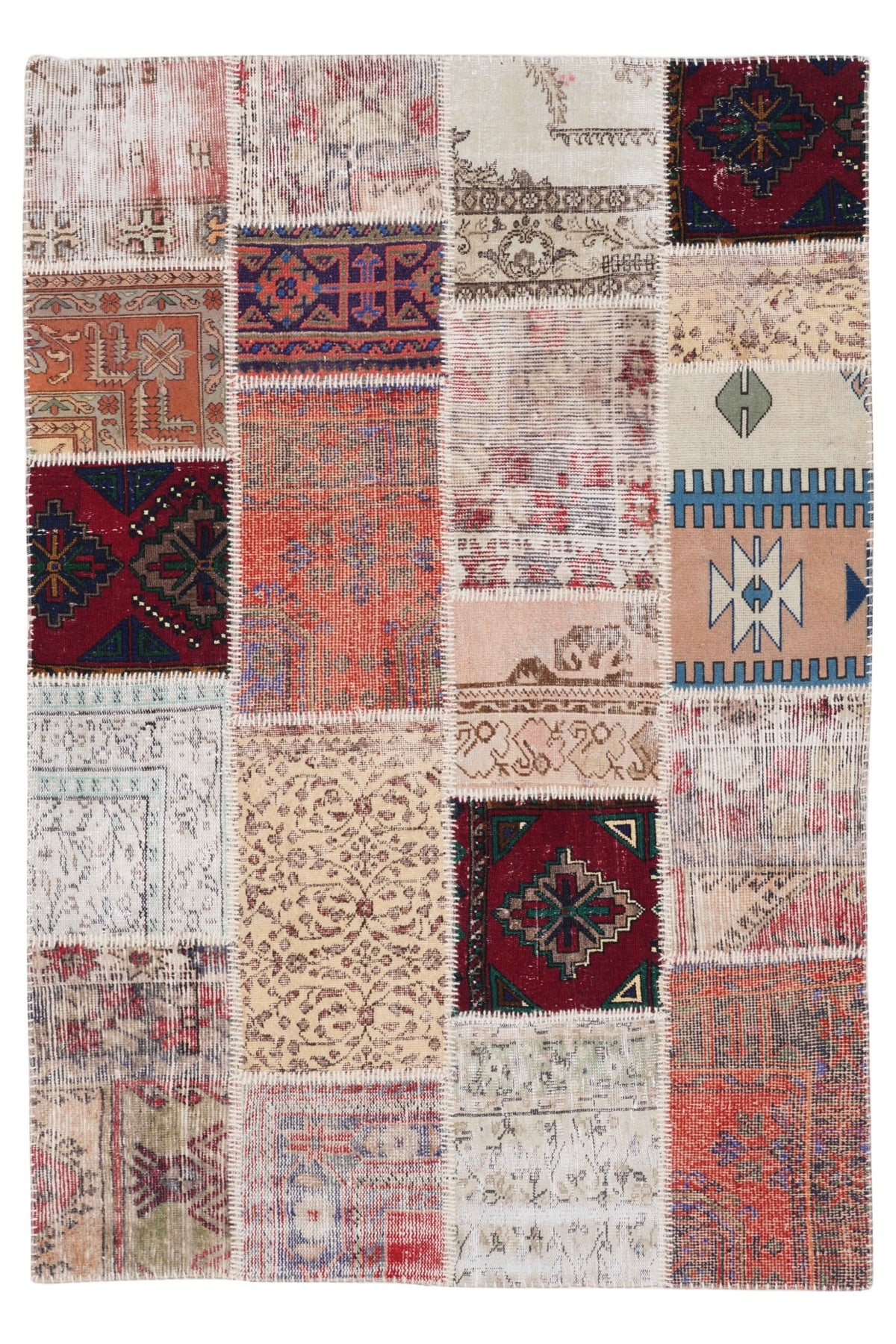 Naar Halı Patchwork El Yapımı Dekoratif Halı — üstten görünüm