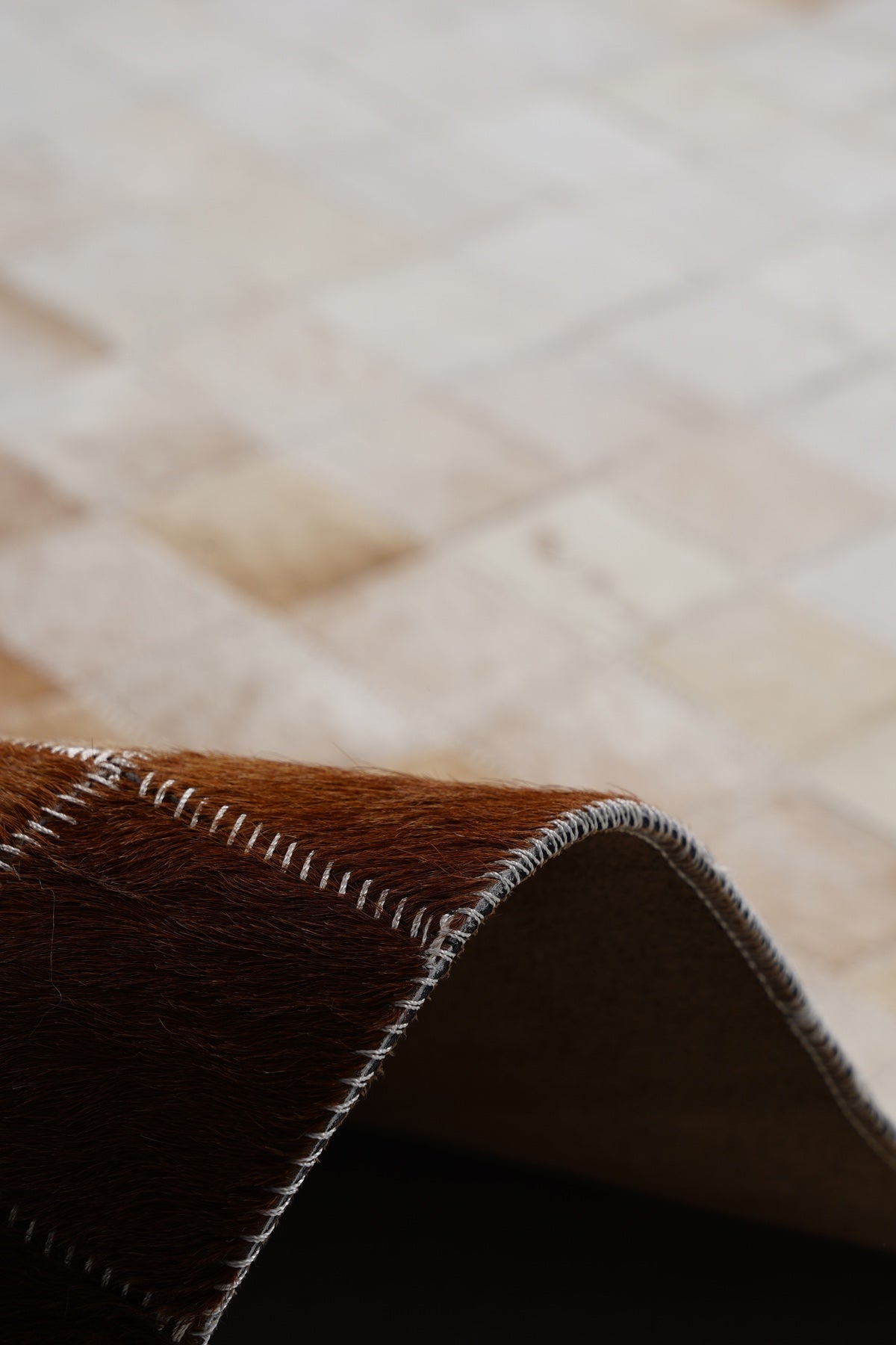 Naar Halı Tay Deri Patchwork El Yapımı Dekoratif Halı — detay 2