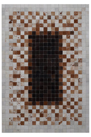 Naar Halı Tay Deri Patchwork El Yapımı Dekoratif Halı — üstten görünüm