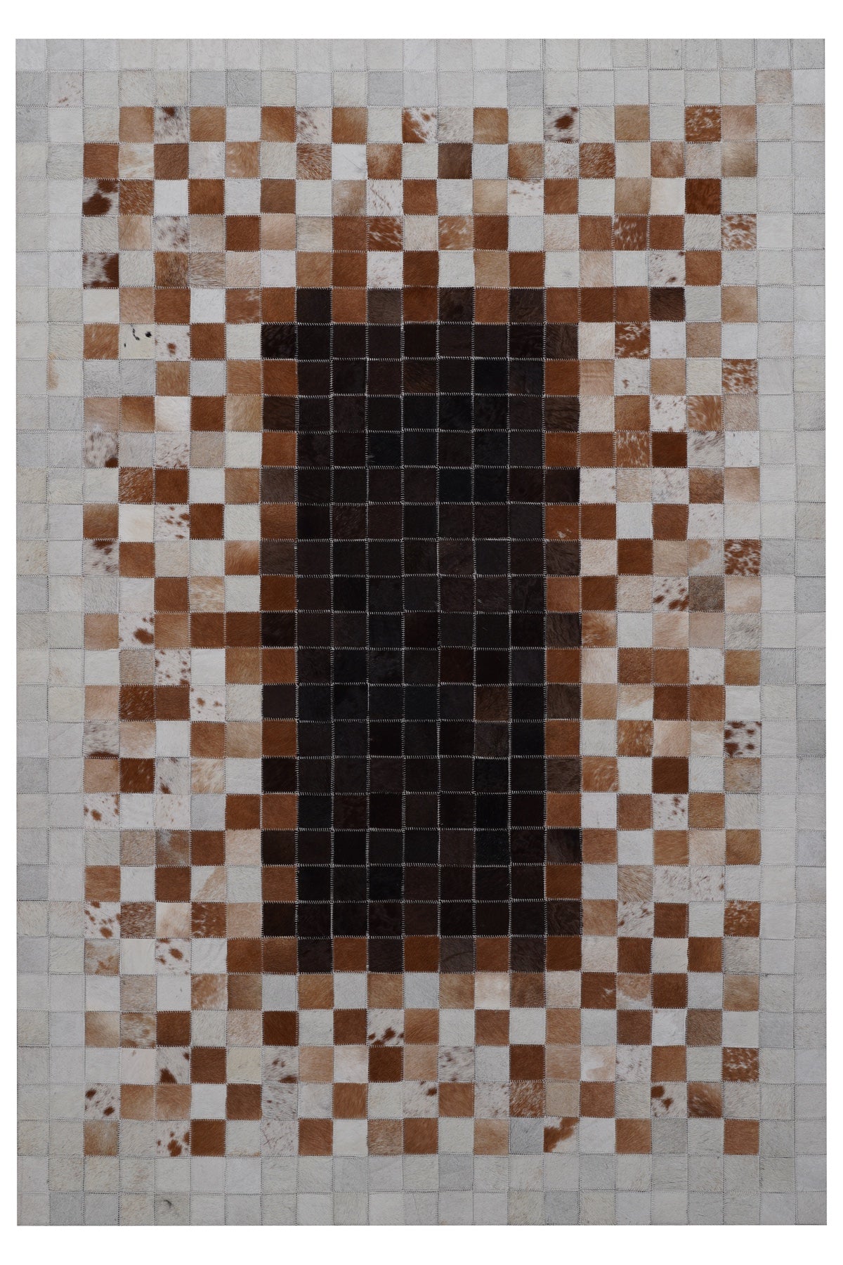 Naar Halı Tay Deri Patchwork El Yapımı Dekoratif Halı — üstten görünüm