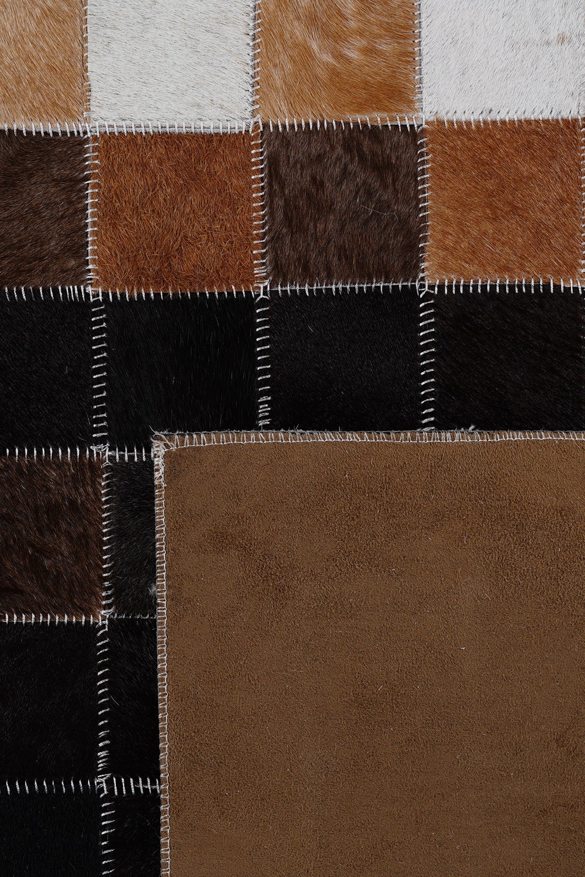 Naar Halı Tay Deri Patchwork El Yapımı Dekoratif Halı — detay 3