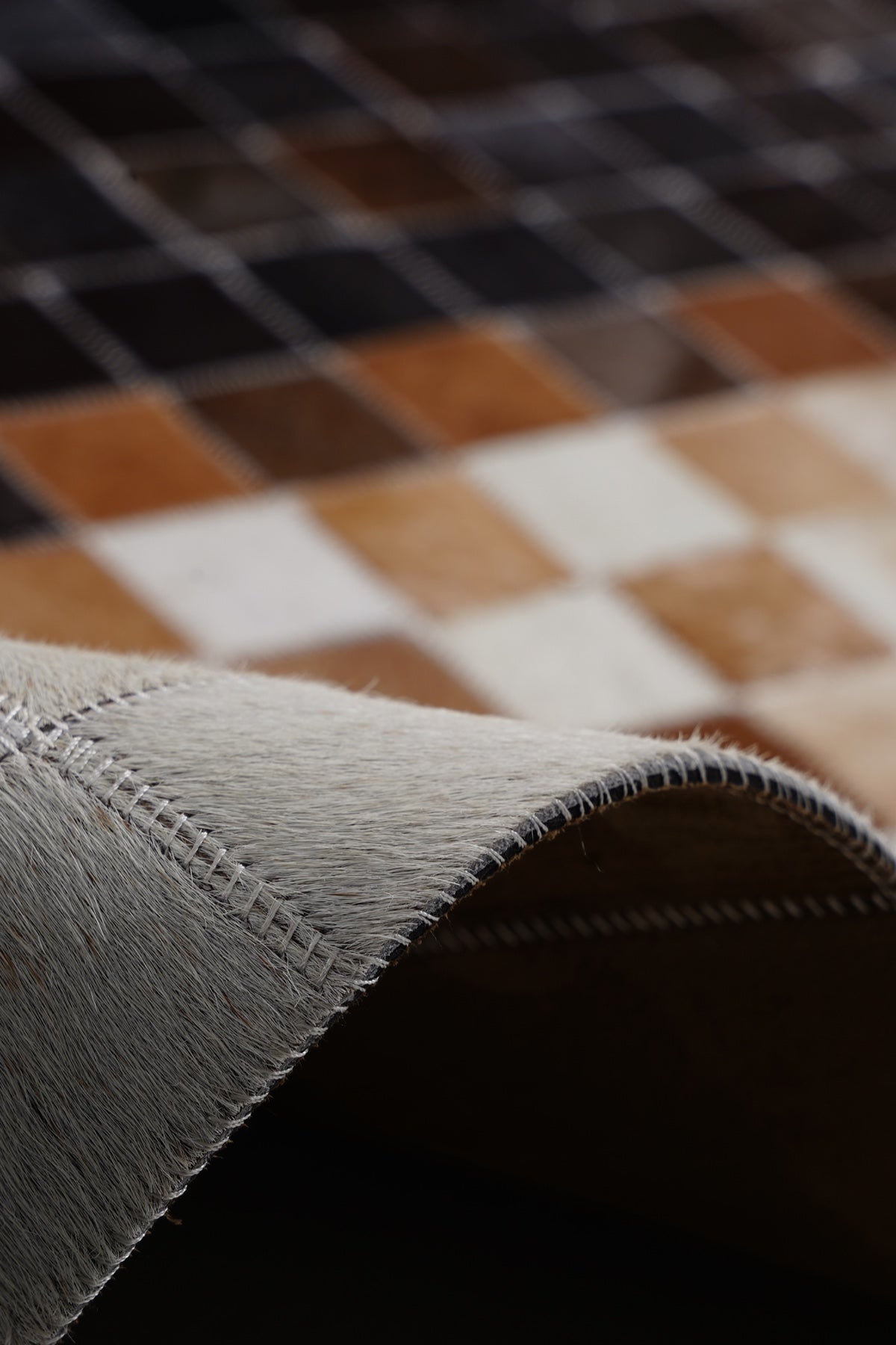 Naar Halı Tay Deri Patchwork El Yapımı Dekoratif Halı — detay 2