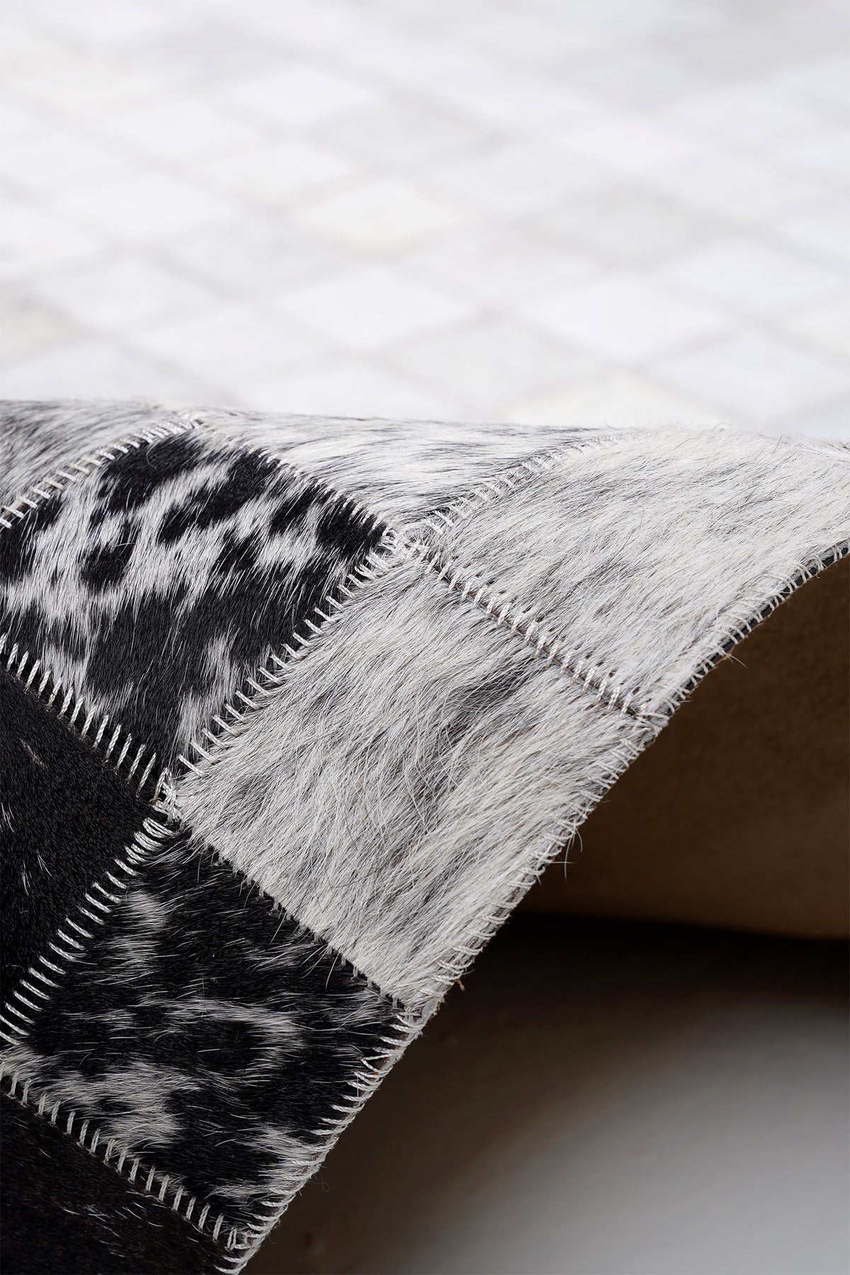 Naar Halı Tay Deri Patchwork El Yapımı Dekoratif Halı — detay 4