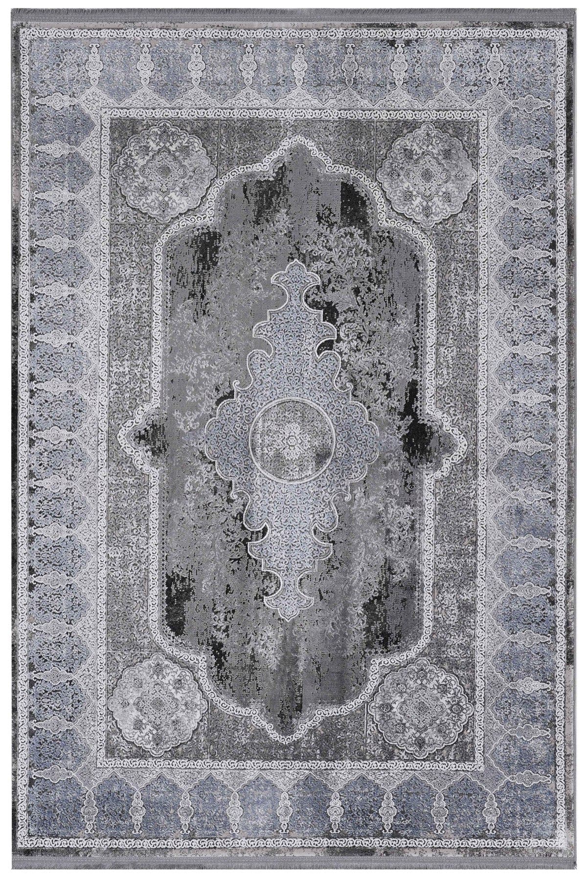 Naar Karia 31536 Bambu Halı - Gri — üstten görünüm