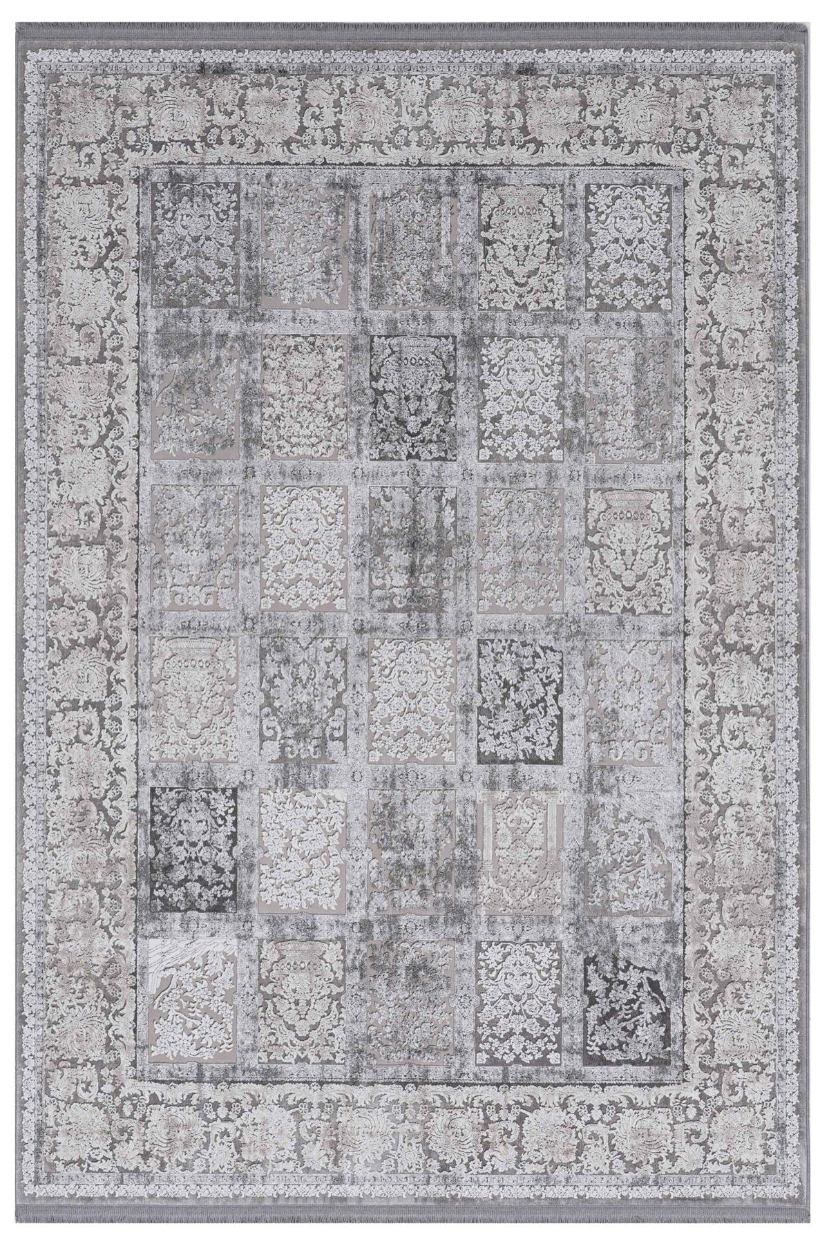 Naar Karia 33141 Bambu Halı - Gri — üstten görünüm