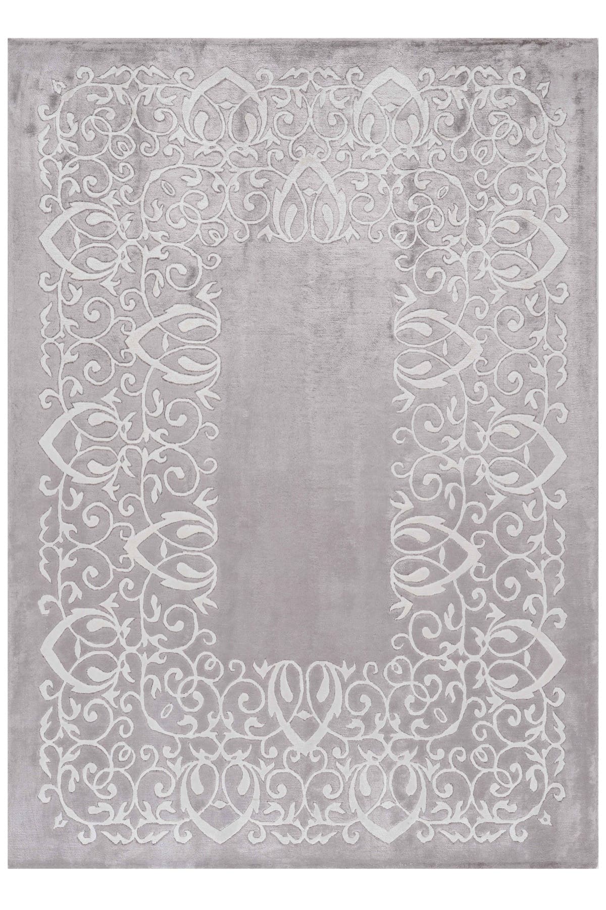 Nepal 3511 El Dokuma Kalın Bambu Halı 120x180 - Beyaz — üstten görünüm