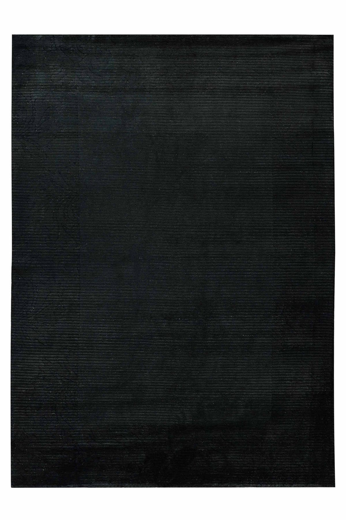 Nepal 3523 Siyah El Dokuma Kalın Bambu Halı 170x240 — üstten görünüm
