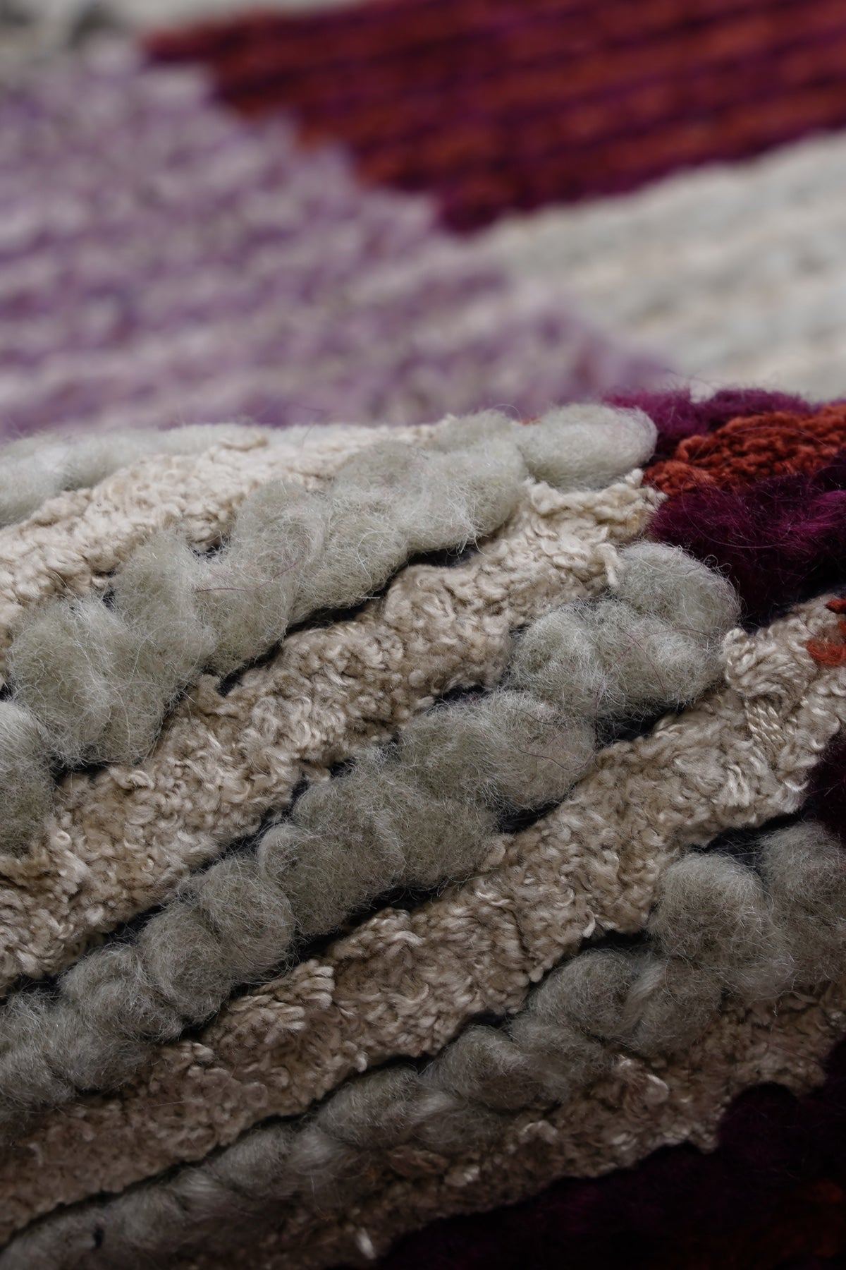 Nepal 3577 El Dokuma Kalın Yün Kilim — detay 2