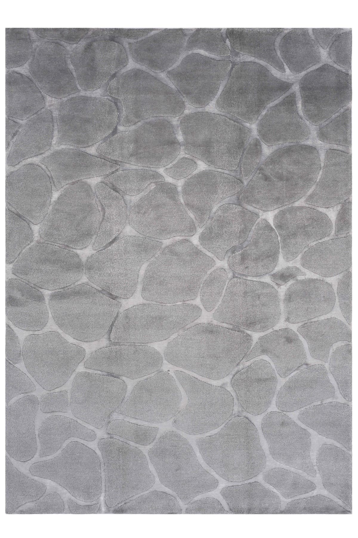 Nepal 3585 El Dokuma Kalın Bambu Halı 175x245 - Gri — üstten görünüm