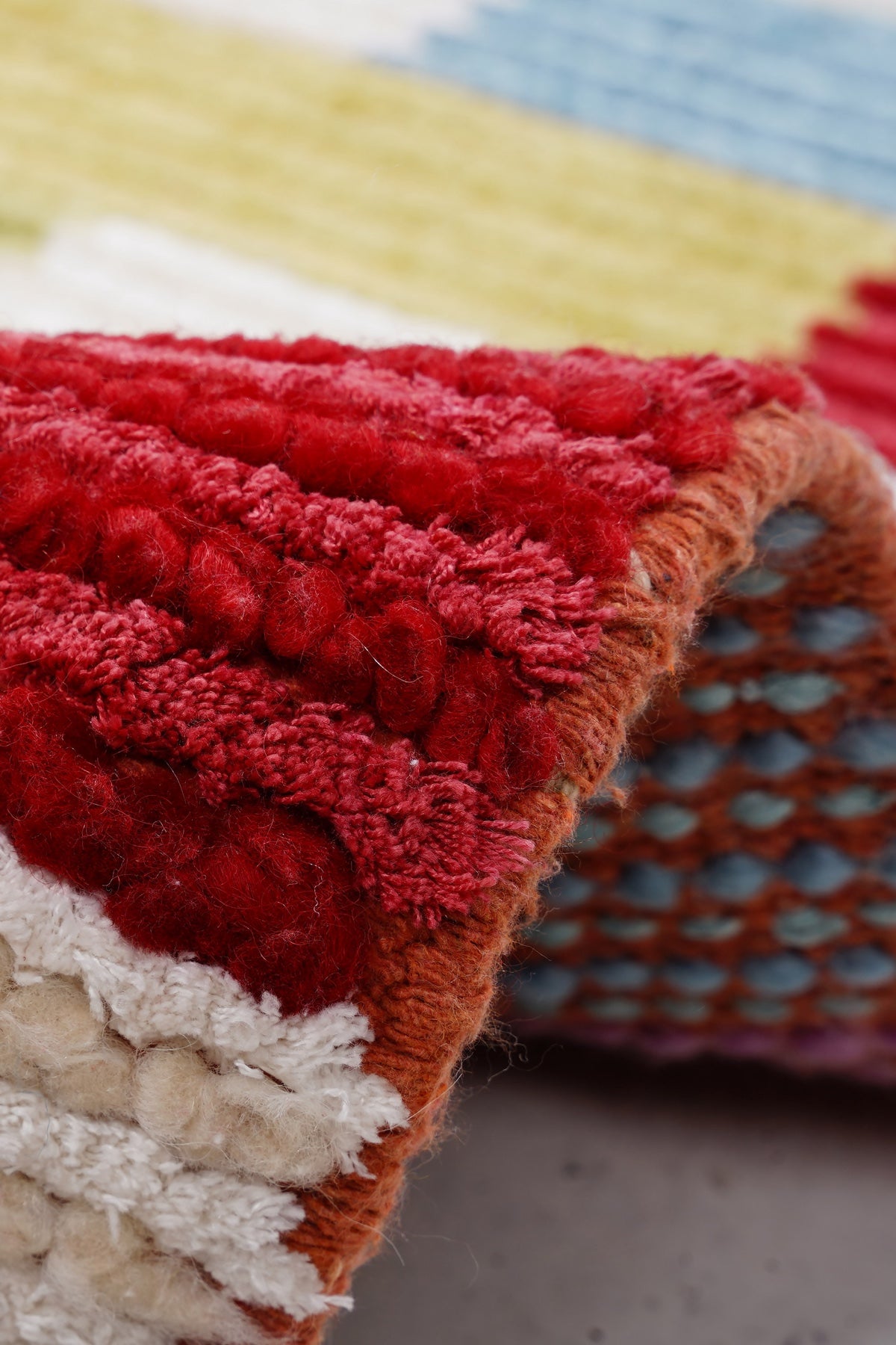 Nepal 3590 El Dokuma Kalın Yün Kilim — detay 5