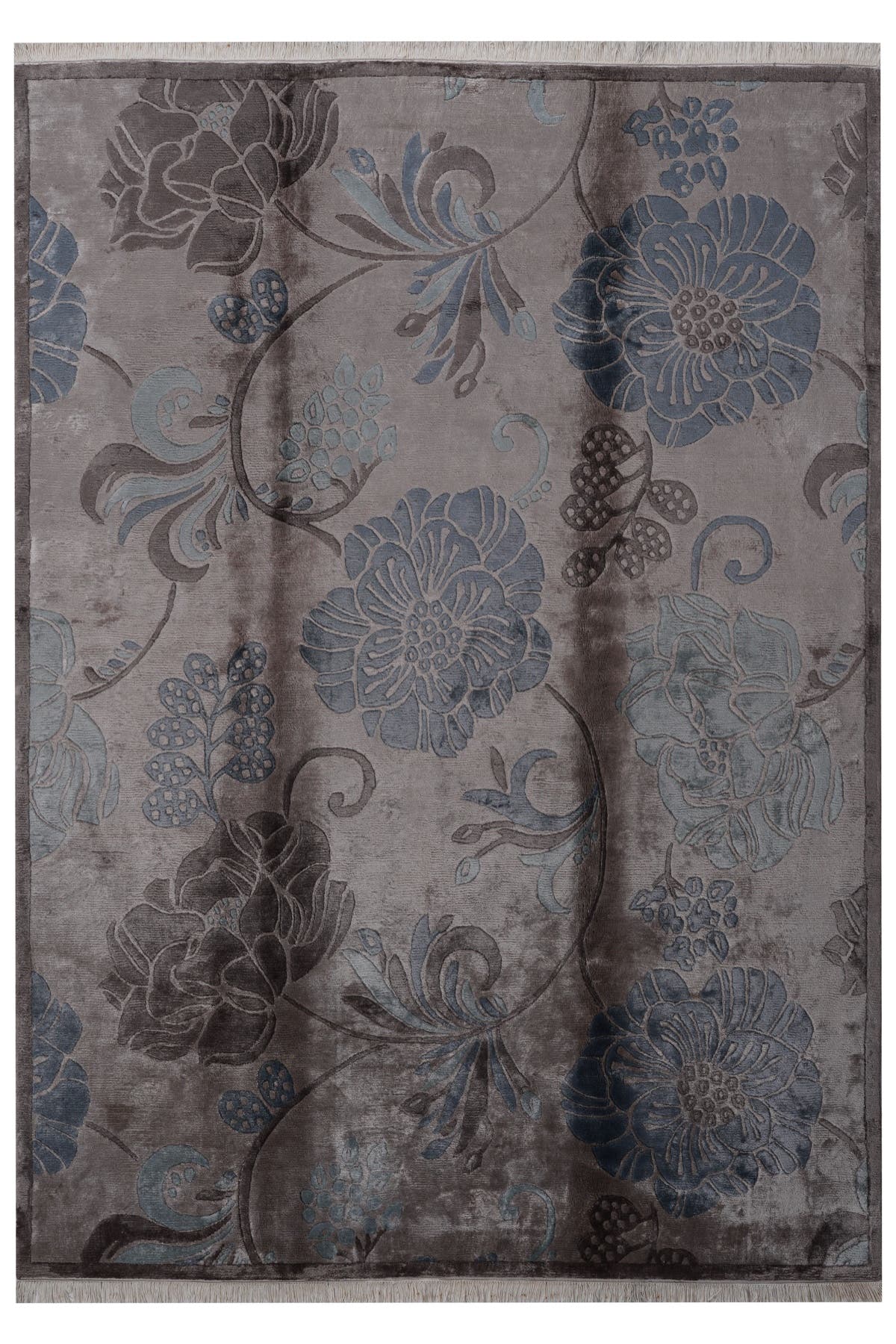 Nepal 3681 El Dokuma Kalın Bambu Halı 170x240 - Kahverengi — üstten görünüm