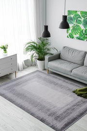 Norm 6217 Gri Modern Salon ve Mutfak Halısı Kesme Halı — üstten görünüm