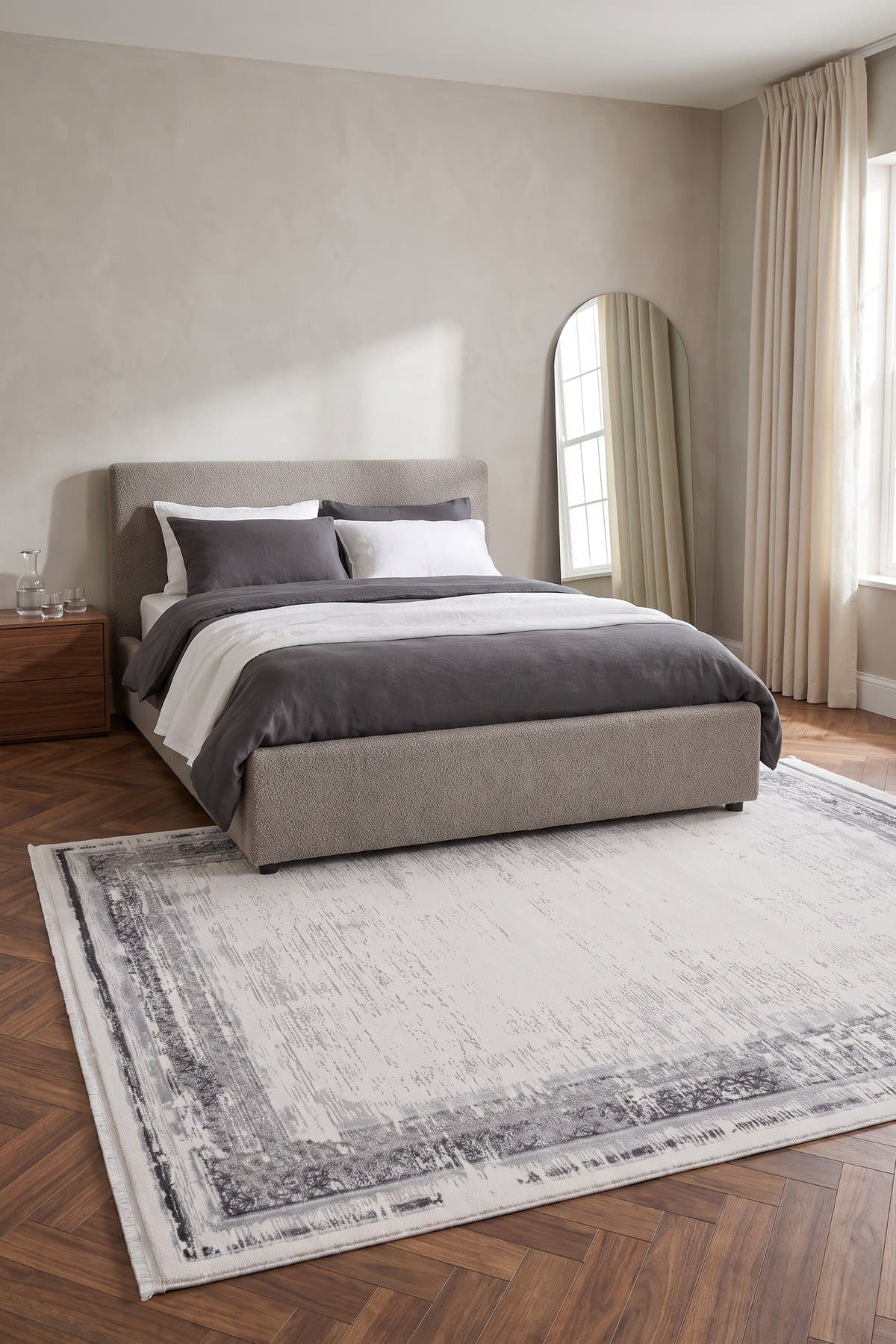 Lizbon 4512 Gri Yatak Odası Halısı