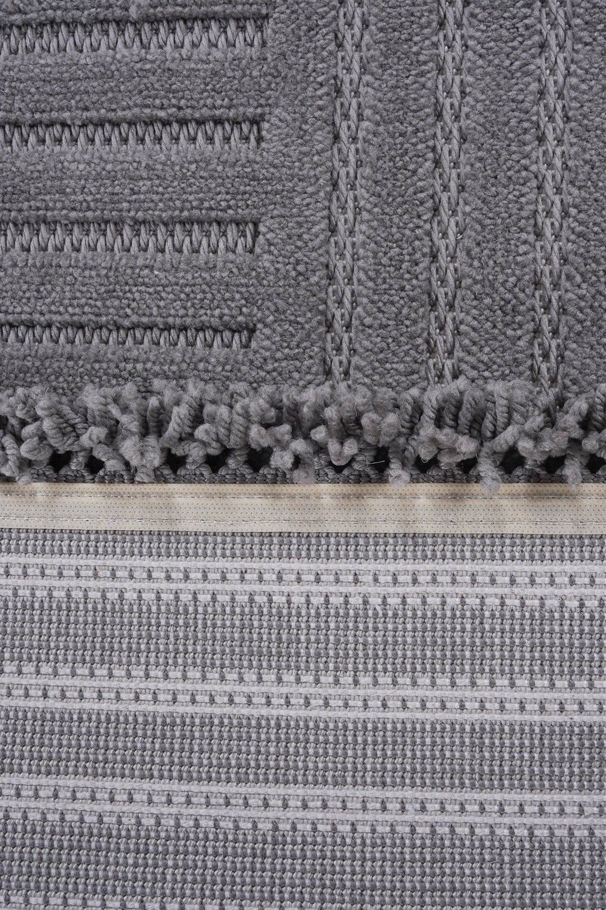 Prag 9202 Gri Geometrik Salon Halısı — detay 4