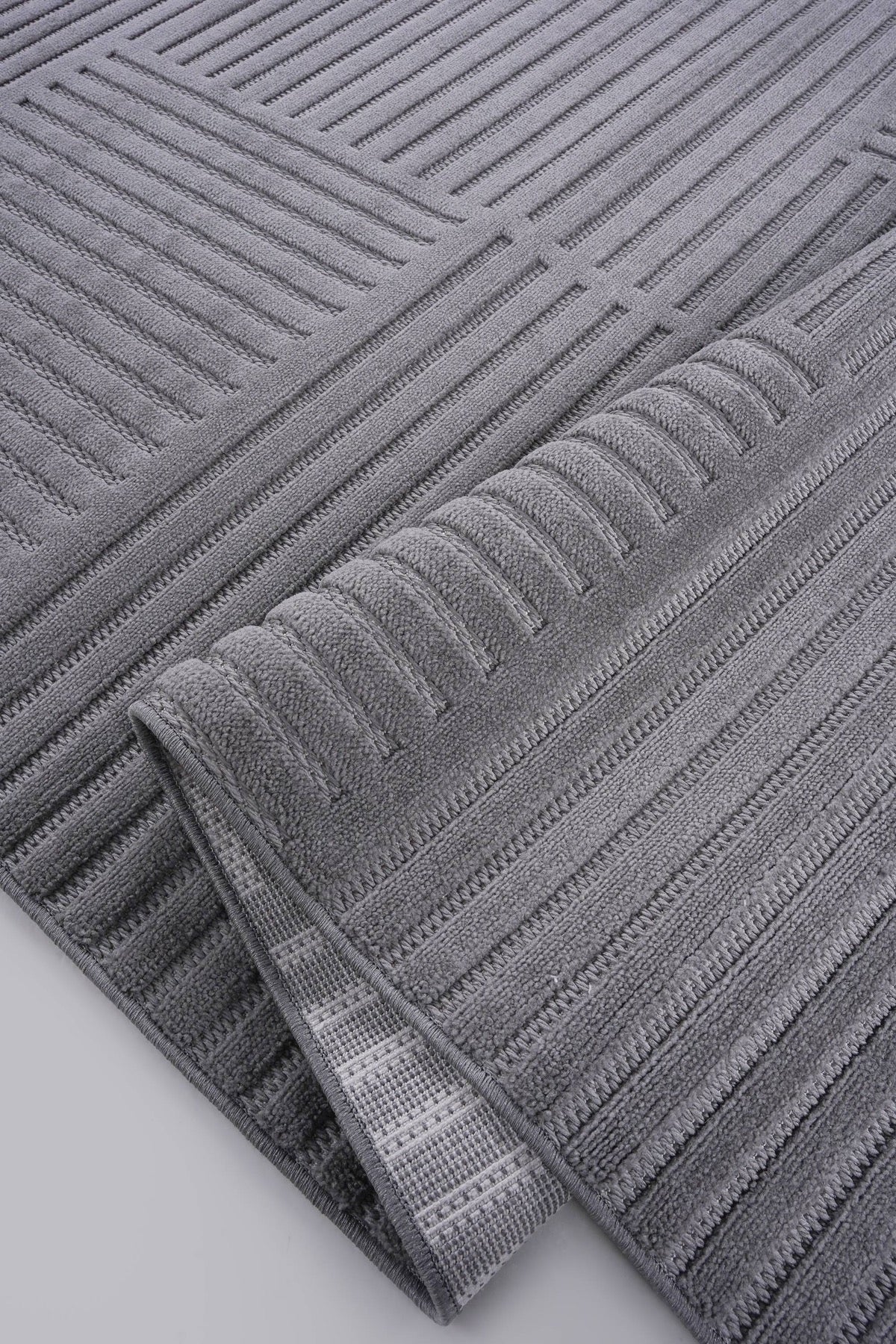 Prag 9202 Gri Geometrik Salon Halısı — detay 1