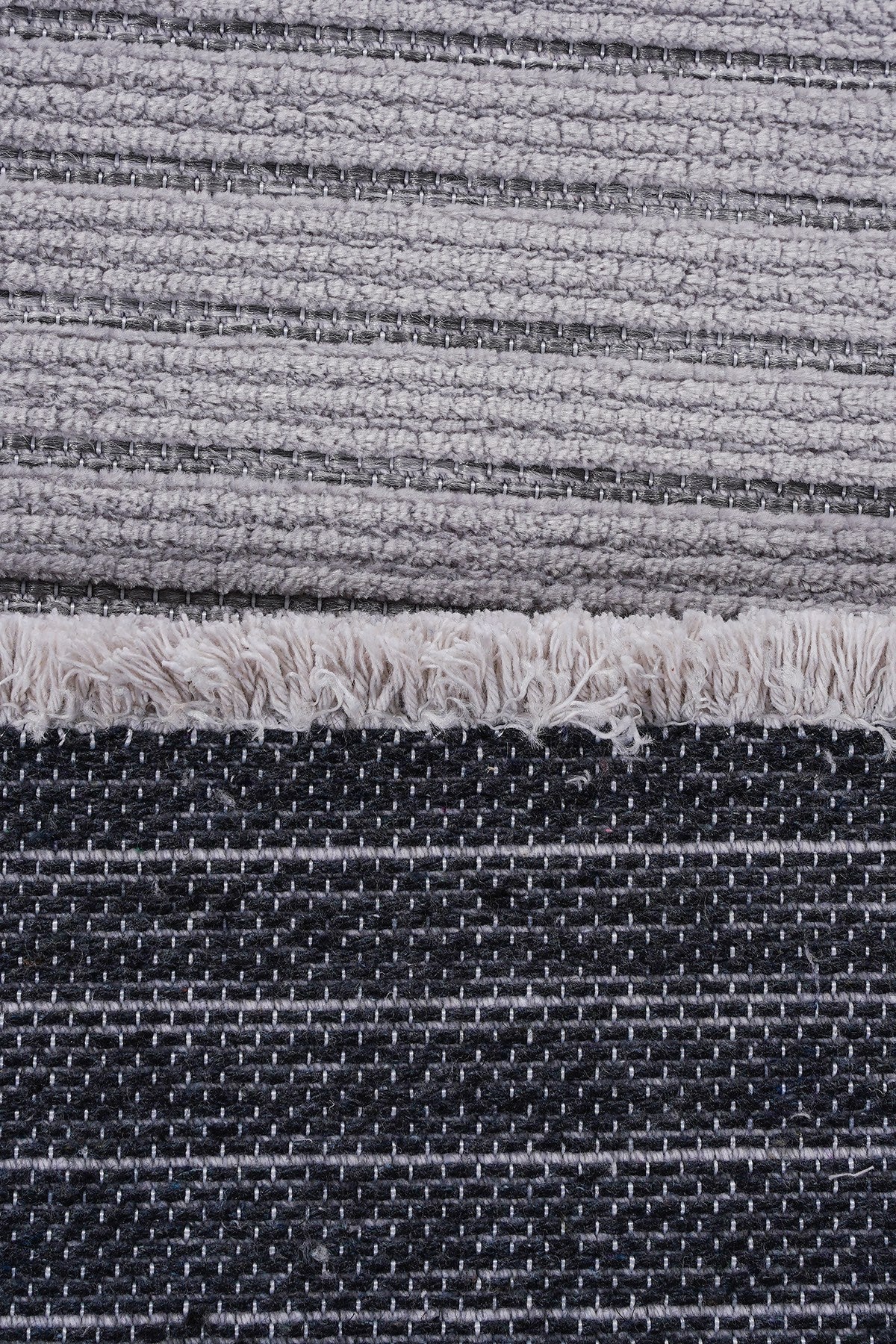 Ravi 1702A Gri Kaymaz Taban Yıkanabilir Yumuşak Dokulu Kilim — detay 3